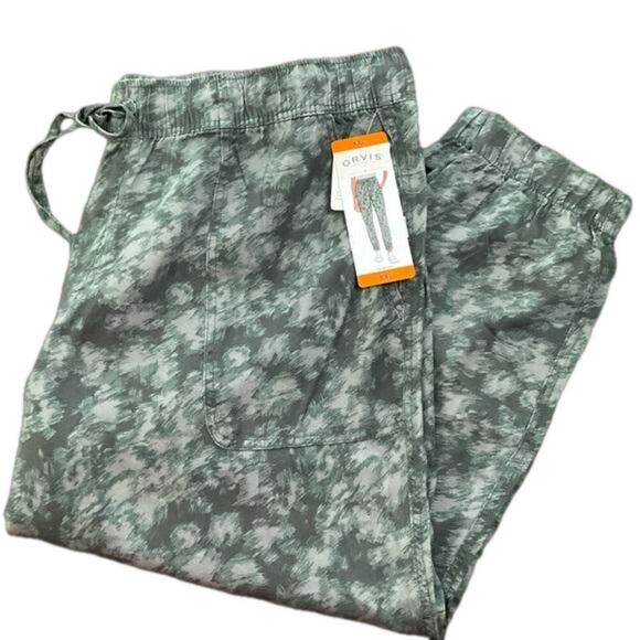 Orvis Women's Jogger Green Camouflage Pants Pockets Size XXL NWT - Picture 1 of 14